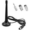 Zescyha Antenna Radio FM DAB, Antenna FM Telescopica da Interno con Base Magnetica 75 Ohm e Cavo Telescopico 3 metri, Compatibile con Stereo HiFi da Casa Amplificatori Sintonizzatori e Ricevitori AV