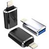 Kefiany Cavo adattatore da Lightning a USB (3Pack) per Apple 14 13 12 11 Pro Max Mini 8 7 Plus X Xs Xr Se Ipad iPhone OTG tastiere USB Stick Jack Lettore di schede fotocamera Lettore di schede Mouse Flash