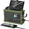 Mesqool Radio Portatile DAB/DAB+/FM con Display a Colori da 2,4, Radio Manovella con Pannello Solare da 8500 mm², Batteria Ricaricabile, Uscita Cuffie, 80 Stazioni Preimpostate, per Ourdoor, Emergenza