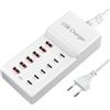 sccvee Caricatore USB Multiplo, Stazione di Ricarica 12-Port Caricabatterie Multipla, Alimentatore USB 50W, Caricabatterie Smartphone Compatibile con iPhone16/15/iPad/Galaxy/Tablet