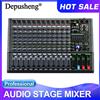 DEPUSHENG Mixer audio a 12 canali per console professionale con 99 effetti per concerti sul palco dal vivo