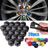 NONE 17mm/19mm/21mm 20 Pz Auto Ruota Dado Tappi di Protezione Coperture Tappi Auto Mozzo Vite Copertura Nero Auto Pneumatico Bullone Dado tappo Decorazione del pneumatico