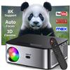 HORLAT Proiettore LCD HORLAT 35000 Lumen, Beamer Android con supporto 8K, 1080P nativo, Wi-Fi 6 dual band, autofocus, correzione trapezoidale, per ufficio e home theater