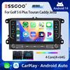 ESSGOO Schermo Touchscreen 7" Android 14 Autoradio Lettore Multimediale 4+64G CarPlay Android Auto per VW Golf 5 6 Plus Touran Caddy Jetta Passat Polo Navigazione GPS USB WiFi FM RDS Controllo Vocale