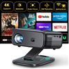 HORLAT M4 25000 Lumen Proiettore Portatile Android 12 Mini Proiettore 4K 64G con Autofocus, Correzione Trapezoidale, Full HD 1080P, 3D, Home Theater, WiFi 6