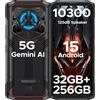 DOOGEE Versione globale DOOGEE Blade20 Play 5G Telefono robusto 6.6 '' Gemini Al 125dB Altoparlante 10300mAh Batteria NFC Android 15 Telefono cellulare