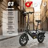 DYU C3 Bici elettrica per adulti pieghevole 250W Motore Bicicletta da strada elettrica 36V 7.5Ah E-bike 14 "Ebike 25 km/h Velocità massima