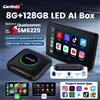 Carlinkit 128GB CarlinKit LED Wireless CarPlay Android Auto Box CarPlay Ai Box Android 13 Riproduzione video Schermo diviso Qualcomm 8 core FOTA