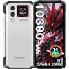 DOOGEE Blade10 Max Telefono robusto Display IPS da 6,56 "90 Hz 8 GB 256 GB 1,54" Display posteriore 50 MP AI Fotocamera principale Batteria da 10300 mAh Telefono