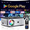 HORLAT Proiettore Ufficiale HORLAT Google TV 2000ANSI con Controllo Vocale Bluetooth, Auto Focus, WiFi 6, 4K HD, Beamer per Home Theater e Cinema