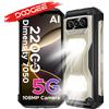 DOOGEE V Max S 5G - Smartphone robusto, batteria da 22000mAh, doppie luci da campeggio, schermo da 6.58" 120Hz, 24GB di RAM (8+16), 256GB di memoria, fotocamera AI da 108MP