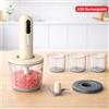 XMSJ Tritacarne Elettrico Senza Fili in Acciaio Inox, Robot da Cucina Multifunzione per Aglio, Verdure e Pappe
