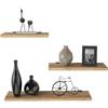 LBSIGN Set 3 Mensole A Parete Effetto Legno Rovere Spessore 18 mm Flying