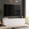 LBSIGN Mobile Porta TV Da Terra 140x35x38 Bianco Con Vani Salvaspazio Fonda