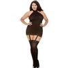 Dreamgirl Queen Size Sheer Garter Dress - Black - 250 ml