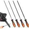 Qichan 4 Pezzi Lima per Motosega, Lima Catena Motosega con Manico, Ci Sono 4 Dimensioni di 3,2mm, 4,0mm, 4,8mm, 5,5mm Affila Catena Motosega, Affilacatene per Motosega per Motoseghe