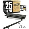 BAILROP Maniglie per Mobili da Cucina Nero 160MM - Maniglie Cucina Eleganza - Ricambi e Maniglie Nero per Armadi da Cucina 25 PCS