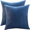 RTSFKFS Set 2 Federe Cuscini 80x80, Copri Cuscino Per Divano Letto, Copricuscino 50x50 Moderne Lusso Velluto A Coste Decorativo Copertina Per Cuscino Con Cerniera Lavabile(Treasure Blue,45x45 cm set of 2)