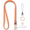 MORSUNBELA Porta Badge da Collo Cordino per Cellulare Portachiavi Arancione | 48 cm Stirata Porta Badge da Collo Cordino Portachiavi Lungo Insegnanti Laccetti per Telefono Chiavi Permesso di Lavoro