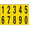 Cartelli Segnalatori Numeri adesivi da 0 a 9 - in PVC - 56 x 99 mm - 10 et/fg - 1 foglio - nero/giallo conf. 10 pz - G01596