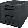 Esselte Cassettiera a cubo Leitz Recycle - 4 cassetti - 28,7 x 27 x 36,3 cm - nero - Leitz - G00307