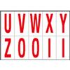 Cartelli Segnalatori Lettere adesive da U a Z - in PVC - 56 x 99 mm - 10 et/fg - 1 foglio - rosso/bianco conf. 10 pz - G01604