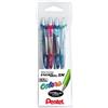 Pentel Penna roller a scatto Pentel Energel Xm ricaricabile punta a sfera colori assortiti - tratto 0,35 mm (conf. 4)