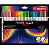 Stabilo Pennarello Pen 68 Brush Arty Line 568/30 - colori assortiti - Stabilo - astuccio 30 pezzi conf. 30 pz - G04075