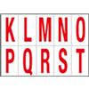 Cartelli Segnalatori Lettere adesive da K a T - in PVC - 56 x 99 mm - 10 et/fg - 1 foglio - rosso/bianco conf. 10 pz - G01603