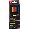 Uni Mitsubishi Marcatore Uni Posca PC1M - punta extra fine 0.7 mm - colori assortiti - Uni Mitsubishi - conf. 5 pz - G00602
