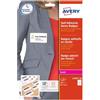 Avery Etichette tessuti bianche Avery Badge - 80 x 50 mm - 200 etichette