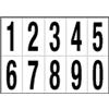 Cartelli Segnalatori Numeri adesivi da 0 a 9 - in PVC - 56 x 99 mm - 10 et/fg - 1 foglio - nero/bianco conf. 10 pz - G01598