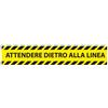 Studio T Conf. 5 adesivi da terra L45xH8cm "ATTENDERE DIETRO LA LINEA" - D02456
