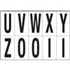 Cartelli Segnalatori Lettere adesive da U a Z - in PVC - 70 x 124 mm - 10 et/fg - 1 foglio - nero/bianco conf. 10 pz - G01616