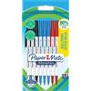 Paper Mate Penna a sfera con cappuccio ecologica Paper Mate Kilometrico colori assortiti - punta 1 mm - fusto bianco (conf. 8)