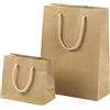 PNP Shopper - maniglie cordino cotone - 16 x 19 + 8 cm - 160 gr - carta kraft - avana - PNP - conf. 12 pz - G00680