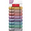 Faber Castell Evidenziatore Textliner 46 - punta a scalpello - tratto 1,0-3,0-5,0 mm - colori assortiti metallic - Faber Castell - astuccio 8 colori conf. 8 pz - G0