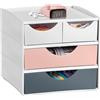 CEP Mini Cassettiera MyCube 3-211 Mineral - 2 cassetti piccoli + 2 grandi - 18,6 x 18,5 x 17,5 cm - multicolore - Cep - G03995