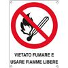 Cartelli Segnalatori Cartello alluminio 16,6x23,3cm 'vietato fumare e usare fiamme libere" - Z12162