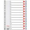 Esselte Divisori numerici per raccoglitori 22,5x29,7 cm Esselte Maxi grigie in PPL - 12 schede