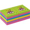 Post-It Blocchi memo adesivi Post-It Super Sticky ultracolor - 76x76 mm - 90 fogli (conf. 12)