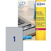 Avery Etichette in poliestere colore argento Avery - 210 x 297 mm - 20 etichette