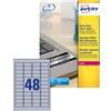 Avery Etichette in poliestere colore argento Avery - 45,7 x 21,2 mm - 960 etichette