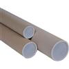 Polyedra Tubo in cartone avana doppio tappo trasparente 100cm ø10cm - Z10311