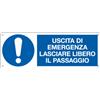 Cartelli Segnalatori Cartello alluminio 35x12,5cm 'uscita di emergenza lasciare libero il passaggio" - Z12163