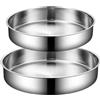 HQILRRA Stampo rotondo per torte, in acciaio inox, 24 cm e 25 cm, per la cottura, per Natale, compleanno, matrimonio, set da forno, sano e rifinito a specchio (24 e 25 cm)