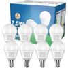 novapollo Lampadine E14 LED Non Dimmerabili, 7.5W (Eq.60W), Bianco Caldo 2700K, 806Lm, 15000h - Ideali Camera da Letto/Soggiorno (8)