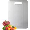 Senken Tagliere in titanio, 34 x 23 cm, in acciaio inox 304, double face, per carne, frutta e verdura