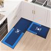 Fecialy Set di tappetini da cucina 2 pezzi antiscivolo e anti-fatica, tappetini con supporto in silicone addensato, tappetini lavabili e tappeti per la cucina, 43x75cm+43x120cm