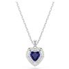 Swarovski Pendente One, Taglio Heart, Pavé, Cuore, Blu, Placcato rodio